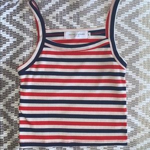 NWOT Red, White & Blue Crop Top